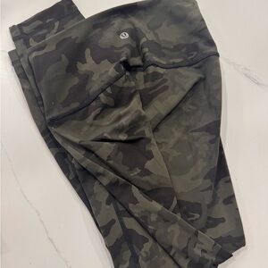 Lululemon Athletica Green Camo Leggings